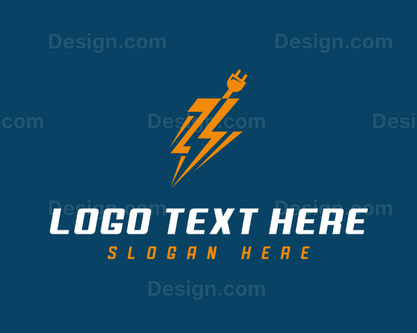 Lightning Electrical Plug Logo