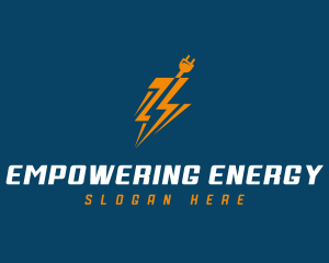 Lightning Electrical Plug logo design