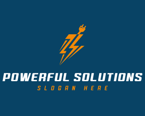 Lightning Electrical Plug logo design