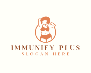 Plus Size Lingerie Woman logo design