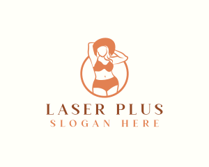 Plus Size Lingerie Woman logo design