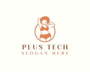 Plus Size Lingerie Woman logo design