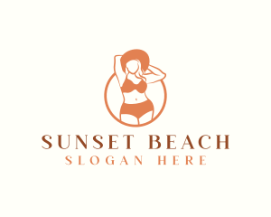 Plus Size Lingerie Woman logo design