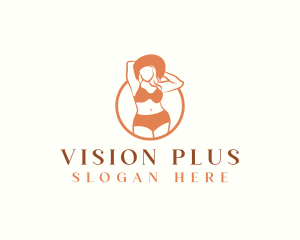 Plus Size Lingerie Woman logo design