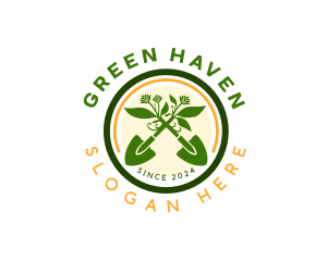 Gardening Shovel Landscaping logo