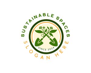 Gardening Shovel Landscaping logo design