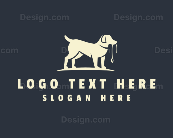 Pet Leash Dog Trainer Logo