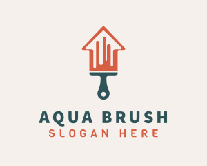 House Paint Brush Tool logo design