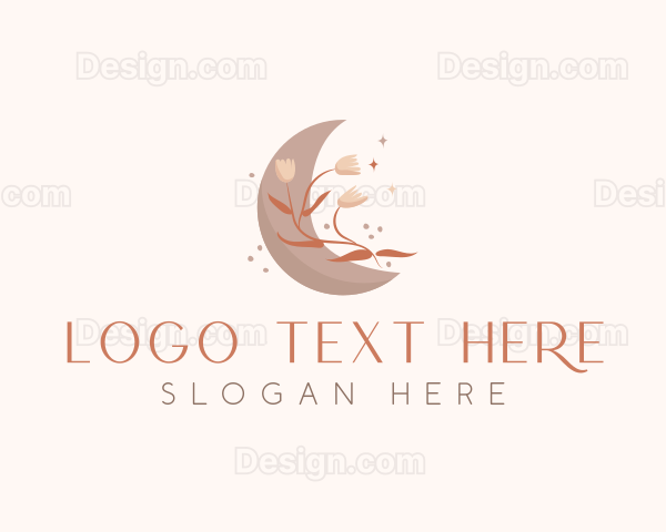 Floral Moon Boho Logo