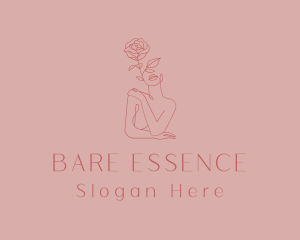 Rose Nude Woman logo design