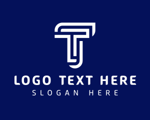 Modern Maze Letter T  Logo