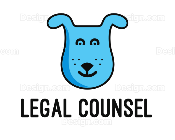 Blue Dog Cartoon Logo
