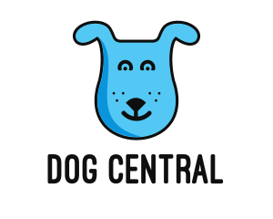 Blue Dog Cartoon logo design