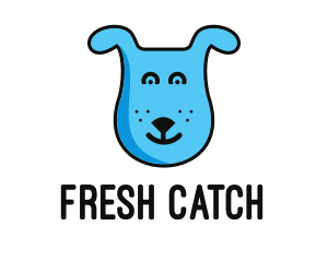 Blue Dog Cartoon logo design