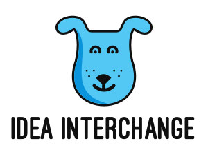 Blue Dog Cartoon logo design