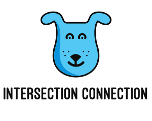 Blue Dog Cartoon logo design