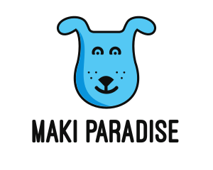 Blue Dog Cartoon logo design