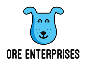 Blue Dog Cartoon logo design