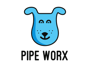 Blue Dog Cartoon logo design