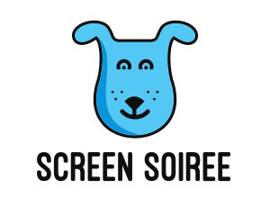 Blue Dog Cartoon logo design