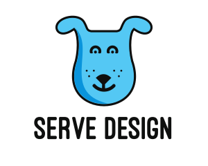 Blue Dog Cartoon logo design