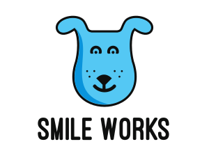 Blue Dog Cartoon logo design