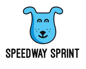 Blue Dog Cartoon logo design