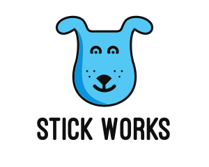 Blue Dog Cartoon logo design