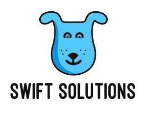 Blue Dog Cartoon logo design