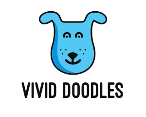 Blue Dog Cartoon logo design