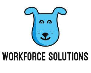 Blue Dog Cartoon logo design