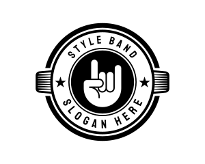 Rock Band Hand Badge logo design