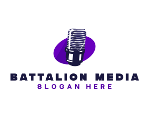 Microphone Broadcast Media logo design