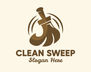 Brown Broom Sweeper  logo design