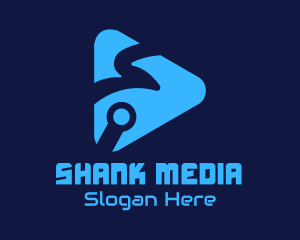 Blue Tech Media Player logo design