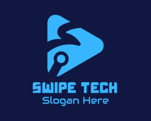 Blue Tech Media Player logo design