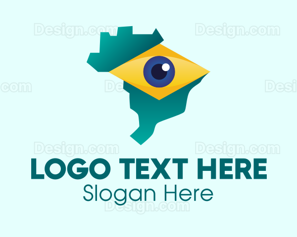 Brazil Eye Map Logo