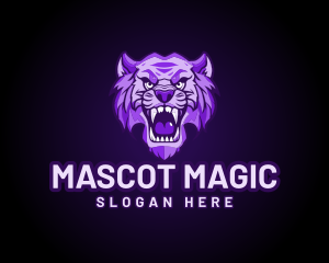 Purple Tiger Lion Panther logo design