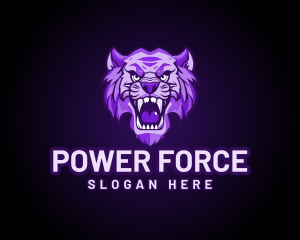 Purple Tiger Lion Panther logo design