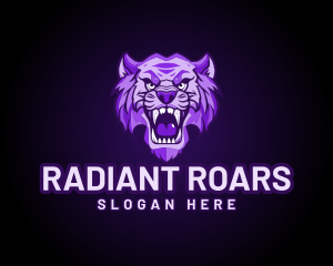 Purple Tiger Lion Panther logo design