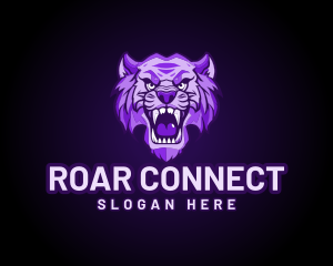 Purple Tiger Lion Panther logo