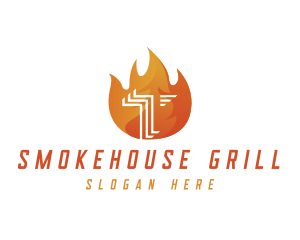 Hot Fire Flame BBQ logo