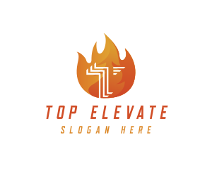 Hot Fire Flame BBQ logo design