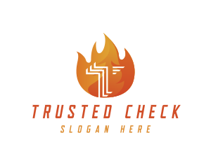 Hot Fire Flame BBQ logo design