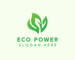 Natural Green Leaves logo design