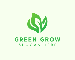 Natural Green Leaves logo design