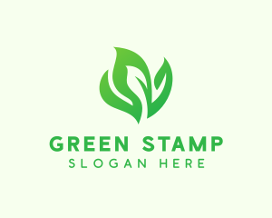 Natural Green Leaves logo design