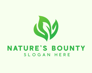 Natural Green Leaves logo design