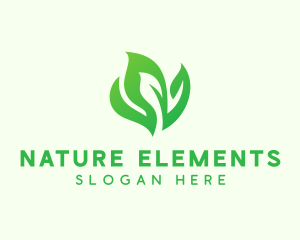 Natural Green Leaves logo design