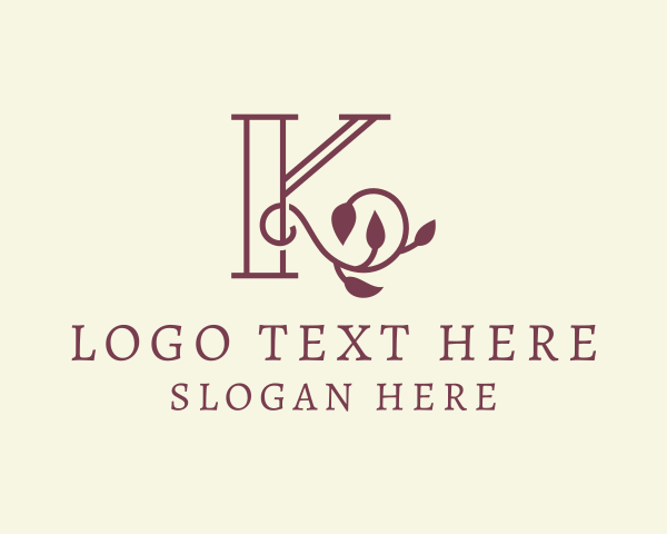 Natural Vine Letter K logo